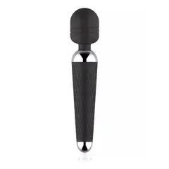 GENERICO - Vibrador Tipo Hitachi 10 Velocidades Recargable USB Negro