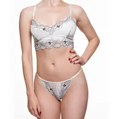 SCHERZO LINGERIE - Conjunto Lenceria SCHERZO Piacere 7 BS Negro Blanco
