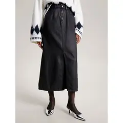 TOMMY HILFIGER - Falda Denim Jeans Midi Revestida