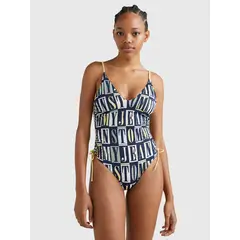 TOMMY HILFIGER - Traje De Baño Estampado De Escote Pronunciado Mujer