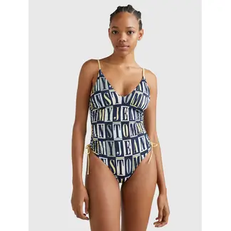 TOMMY HILFIGER - Traje De Baño Estampado De Escote Pronunciado Mujer