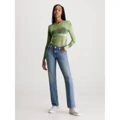 CALVIN KLEIN - Tenis Blanco De Cuero Tipo Basket