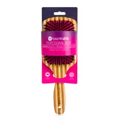 GENERICO - Cepillo Desenredante Bambú XL - Tiri Pro - Cerdas de Jabalí - Rosado