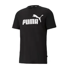 PUMA - Camiseta Marca Ess Logo Tee Original Negro Hombre