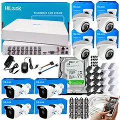 HILOOK - KIT DVR 16 CH + 8 CAMARAS DE SEGURIDAD 1080P + DISCO 1 TB