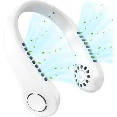 GENERICO - Ventilador De Cuello Portatil Recargable Usb Personal Aire BLANCO