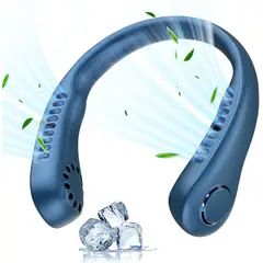 GENERICO - Ventilador De Cuello Portatil Recargable Usb Personal Aire AZUL