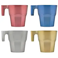 PASABAHCE - Set de 4 Mug casabalca colores pastel surtidos 70 cc 2 1/4 oz