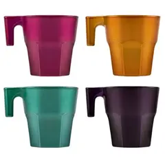 PASABAHCE - Set de 4 Mug casabalca colores pastel surtidos 70 cc 2 1/4 oz