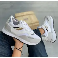 GENERICO - Tenis Hombre Zapatillas Suaves Deportivas Caballero-Blanco