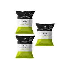 GENERICO - Papas Crujientes Lima Limón Monterojo 3paq X100gr