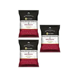 GENERICO - Papas Bbq Dulce Edicion Club Colombia Monterojo 3paq X100gr