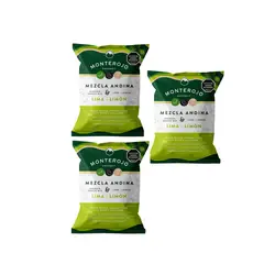 GENERICO - Papas Platanos Y Yuca Lima Limón Monterojo 3paq X100gr