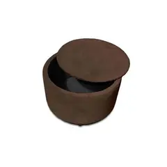 MAGIC CLASS - PUFF BAUL CAPITONEADO CIRCULAR 40X40X40 ECOCUERO CAFÉ