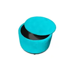 MAGIC CLASS - PUFF BAUL CAPITONEADO CIRCULAR 40X40X40 MICROFIBRA AZUL