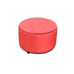 MAGIC CLASS - PUFF BAUL CAPITONEADO CIRCULAR 90X40X40 ECOCUERO ROJO