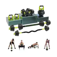 GENERICO - Mancuernas Kit Pesas Barras Ajustables con Barra recta 40KG