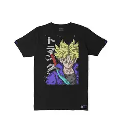 CREACIONES NU CROWN - Camiseta Premium Trunks Anime Estampada Espalda Negro Nu Crown