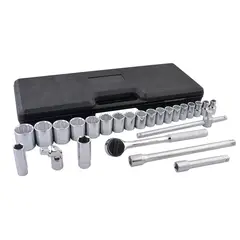 URREA - Surtek Juego de 25 dados y accesorios métricos 1/2"