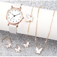 VANIDADES COLLECTIONS - Set Reloj Para Mujer Blanco Perla Con Accesorios