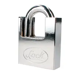 URREA - Candado acero antipalanca, llave discos cromo satinado Lock