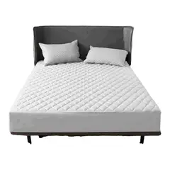 GENERICO - Protector de Colchón Doble Blanco Anti Ácaros 35cm de Alto Acolchado