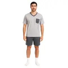 ROMANELLA - Pijama short sebastián - Gris