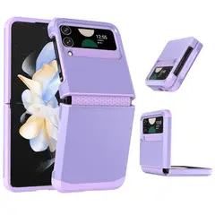 GENERICO - Funda Estuche Case Plegable Compatible Samsung Z Flip 4 Lila