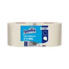 FAMILIA INSTITUCIONAL - Papel Higiénico Jumbo Natural Hoja Sencilla 400 Mt X 4 Und