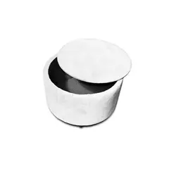 MAGIC CLASS - PUFF BAUL CAPITONEADO CIRCULAR 40X40X40 MICROFIBRA BLANCO