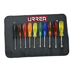 URREA - Juego 10 destornilladores de colores de caja pulgadas