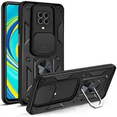 GENERICO - Funda Estuche Case Slider Compatible Con Xiaomi Note 9s y 9 Pro Negro