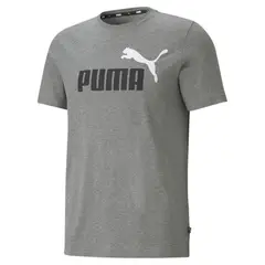 PUMA - Camiseta para Hombre Ess+ 2 Col Logo Tee Gris