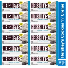 GENERICO - Chocolatina Hersheys Cookies and Cream 43gr X 12 Uds