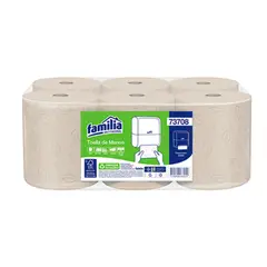 FAMILIA INSTITUCIONAL - Toalla En Rollo Continua Familia Hoja Triple Natural 120Mt