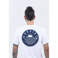 BELIFE - Camiseta De Playa Blanco Hueso Con Estampado Para Hombre