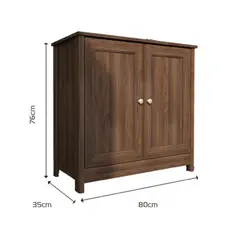 BERTOLINI - Mueble Recibidor Bifet 80cm en MDP 2 puertas Marrón