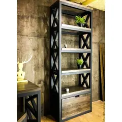 22 GRADOS DECORACION - Estanteria Biblioteca Curt Roble y Metal 120x190cm