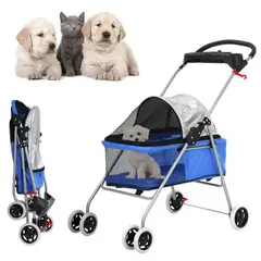 GENERICO - "Coche Para Mascotas 4 Ruedas Plegable Impermeable"