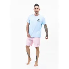 BELIFE - Pantaloneta Playera Rosado Y Bolsillos Para Hombre Belife.-