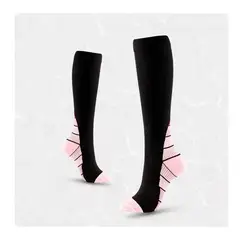 GENERICO - Medias de compresión deportivas Unisex - Negro Rosa S-M