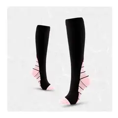 GENERICO - Medias de compresión deportivas Unisex - Negro Rosa
