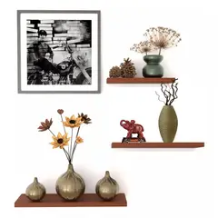 HOMETLY - Combo 3 repisas flotantes madera moderna para decoracion repisa cedro