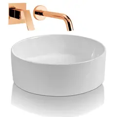 GENERICO - Kit Llave Mezclador Pared Lavamanos Eccezionale Tames Oro Rosa