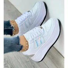 GENERICO - Tenis Blanco Dama Zapatillas Zapatos Mujer Lindos Moda Casual_.