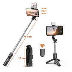GENERICO - Palo De Selfie Con Bluetooh Trípode Para Celular Con Luz