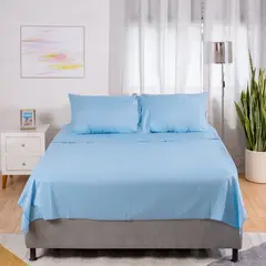ARMONIA HOME - Juego de sábanas doble Lux (Azul Claro) 75 Gr Microfibra