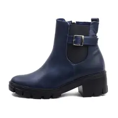 VIAR - Botines Cuero Mujer Mile Azul