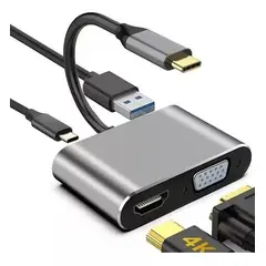 XUE - Adaptador Tipo C 4 En 1 A Hdmi 4k Y Vga Para Nintendo Switch