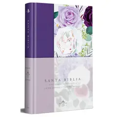 GENERICO - Santa Biblia. Rvr 1960. Letra Grande. (T.D) Morado Y Flores
